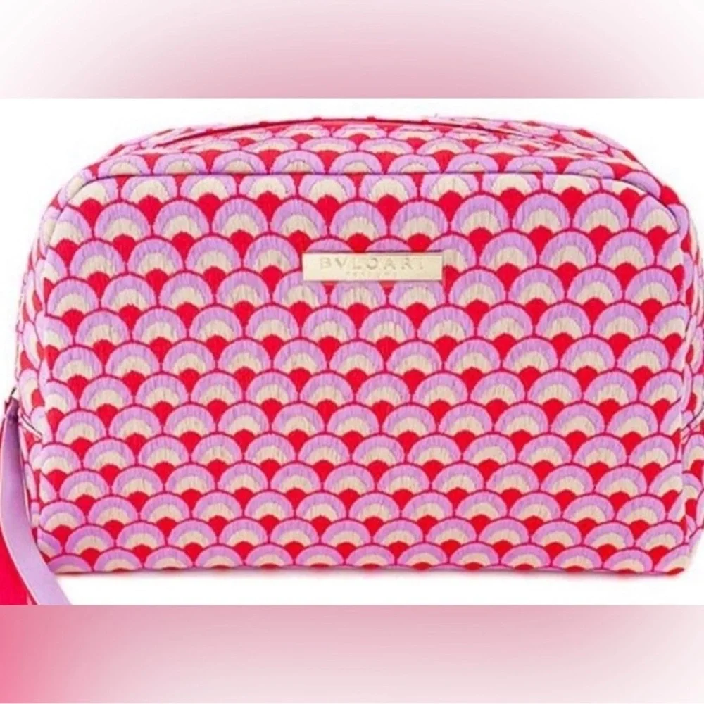 Bvlgari Scallop Pattern Embroidered Cosmetic Case/Make-up Bag - Picture 11 of 16